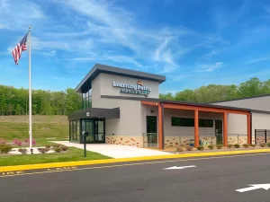 Learning Paths Academy South Campus front exterior with flagpole