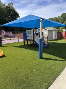 Covered spaceship playset on playground at Learning Paths Academy Ashland